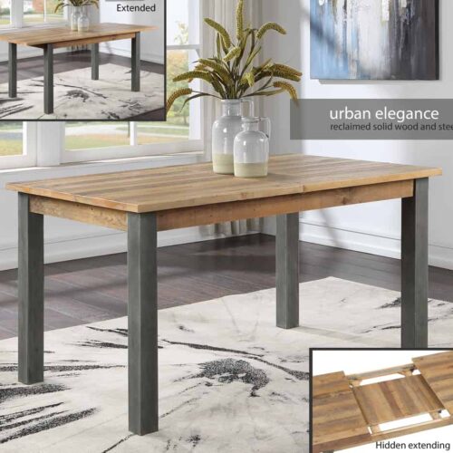 Urban Elegance - Reclaimed Extending Dining Table VPR04B 01