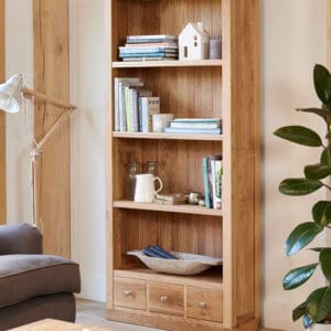 Mobel Oak Large 3 Drawer Bookcase - 1