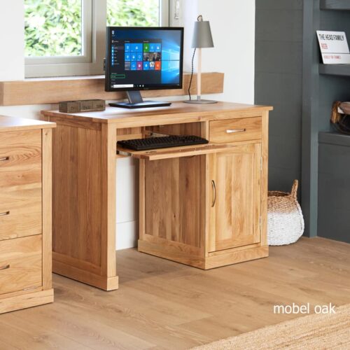 Mobel Oak Single Pedestal Computer Desk COR06B 01