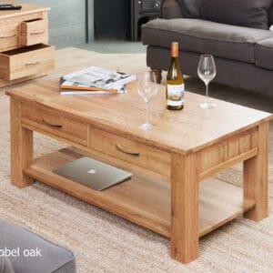 Mobel Oak Four Drawer Coffee Table - 1