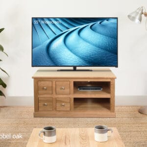 Mobel Oak Four Drawer Television Cabinet - 1