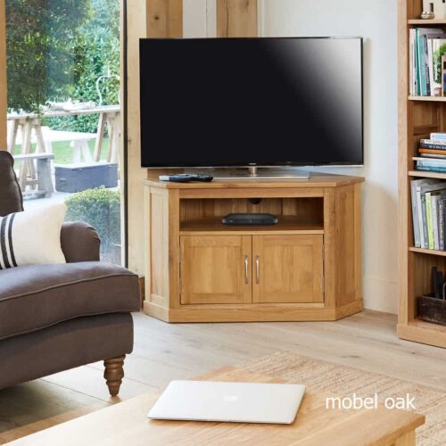 Mobel Oak Corner Television Cabinet COR09C 01