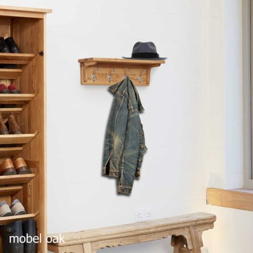 Mobel Oak Wall Mounted Coat Rack COR20B 01