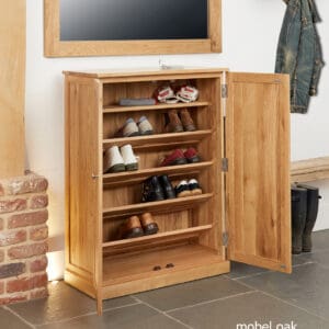 Mobel Oak Large Shoe Cupboard - 1