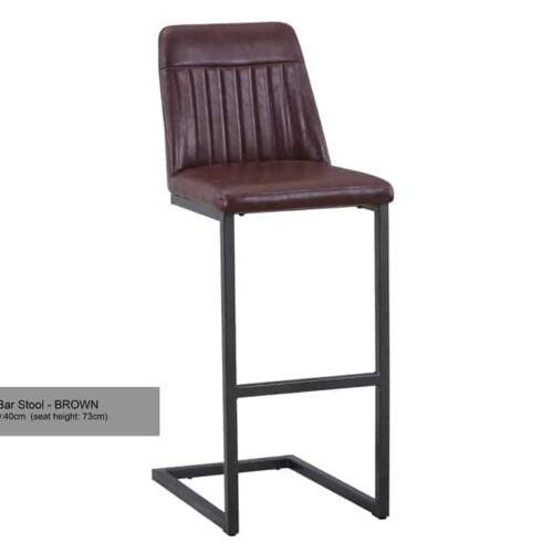 Vintage Brown Leather Bar Stool (Pack of Two) - 1 CKI-STOOL-BR 01