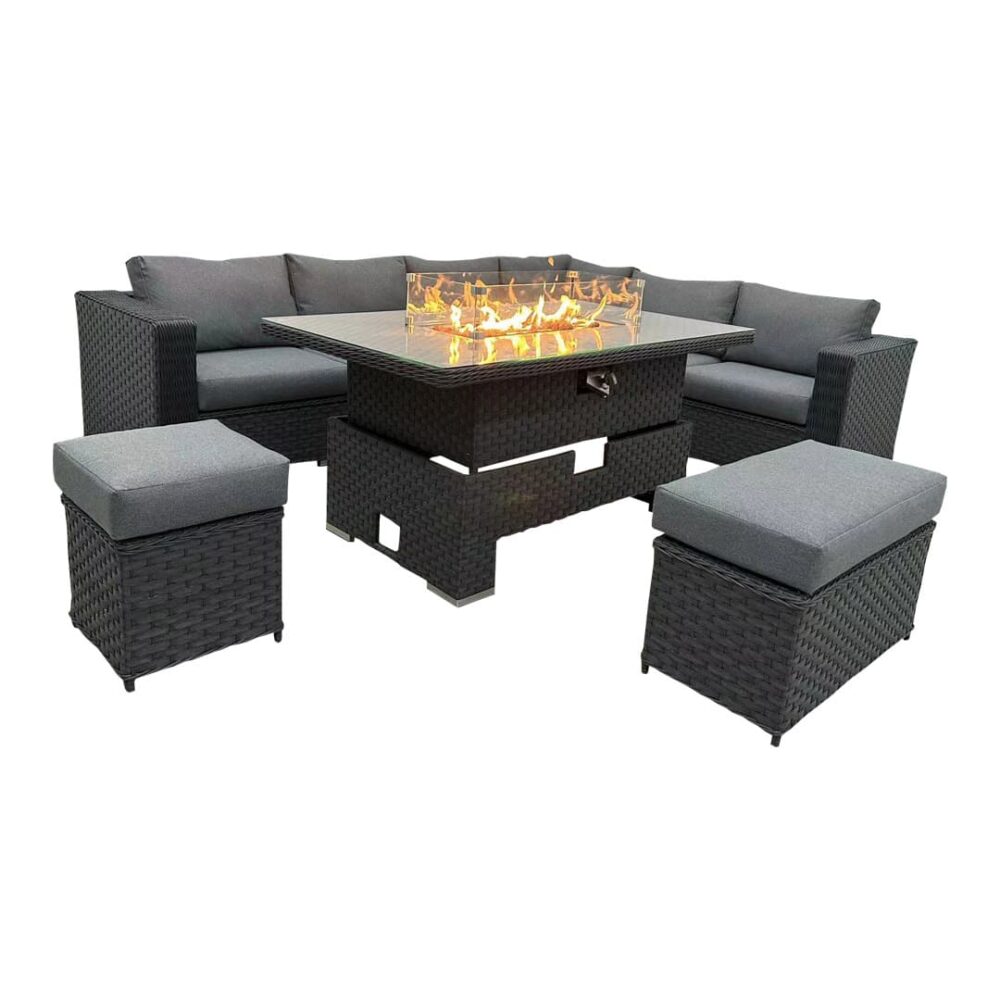 Corner Rising Dining Set with Fire Pit 520RFPG 1
