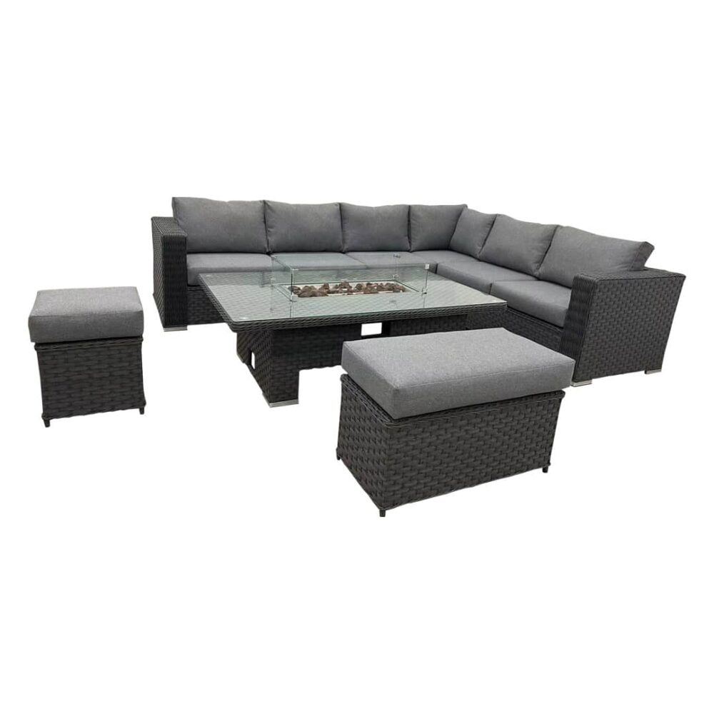 Corner Rising Dining Set with Fire Pit 520RFPG