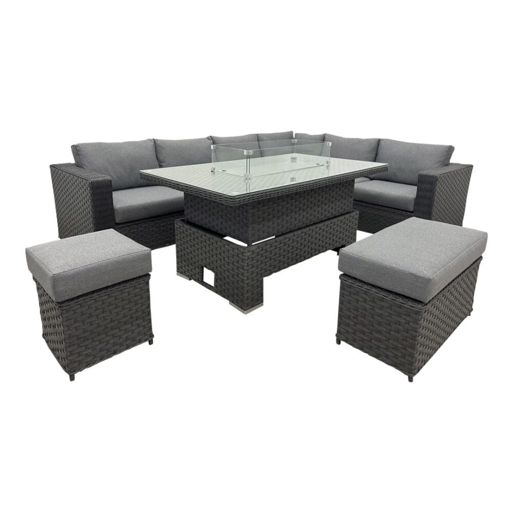 Corner Rising Dining Set with Fire Pit 520RFPG 9