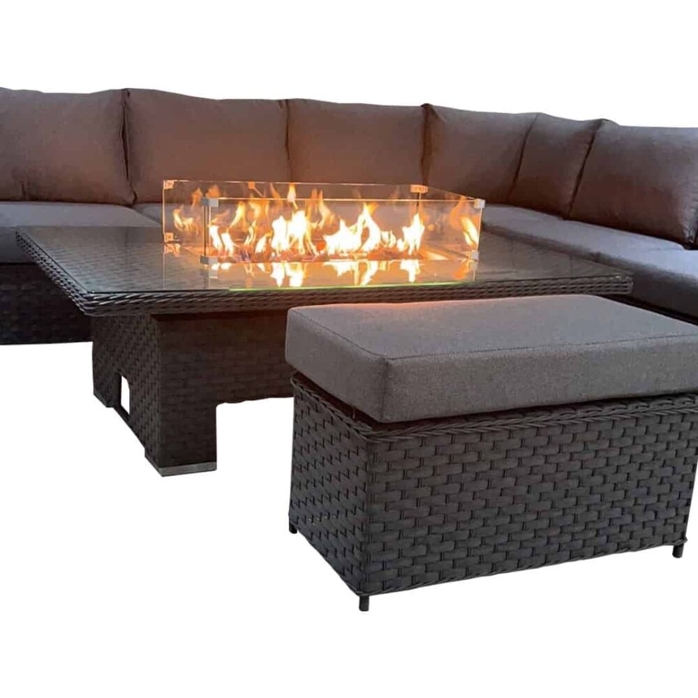 Corner Rising Dining Set with Fire Pit 520RFPG