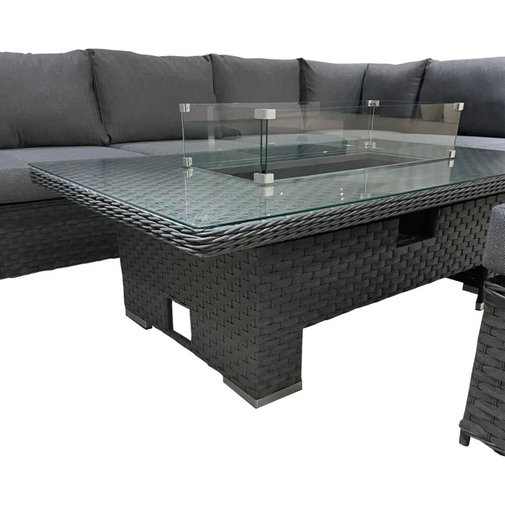 Corner Rising Dining Set with Fire Pit 520RFPG 4